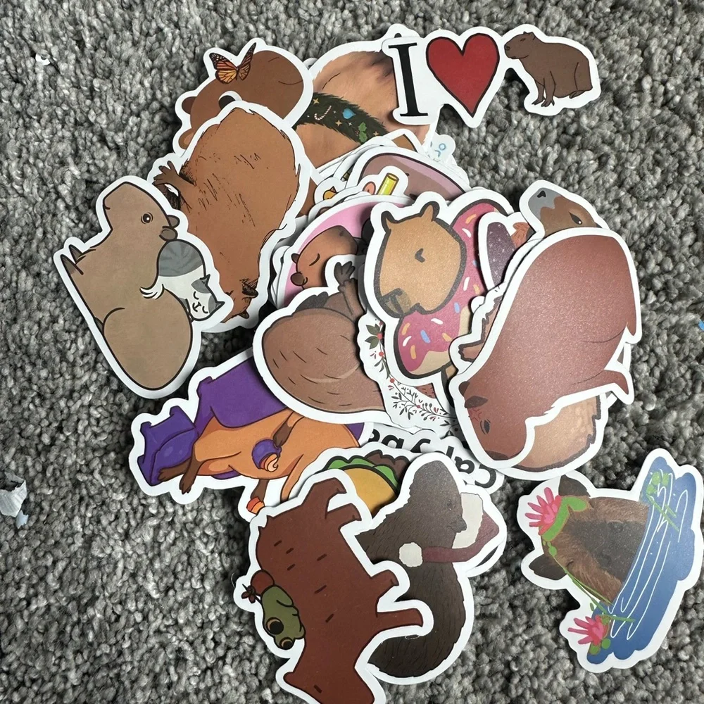 Cute Brown Guinea Pig Sticker Pack for Small Pets Fans